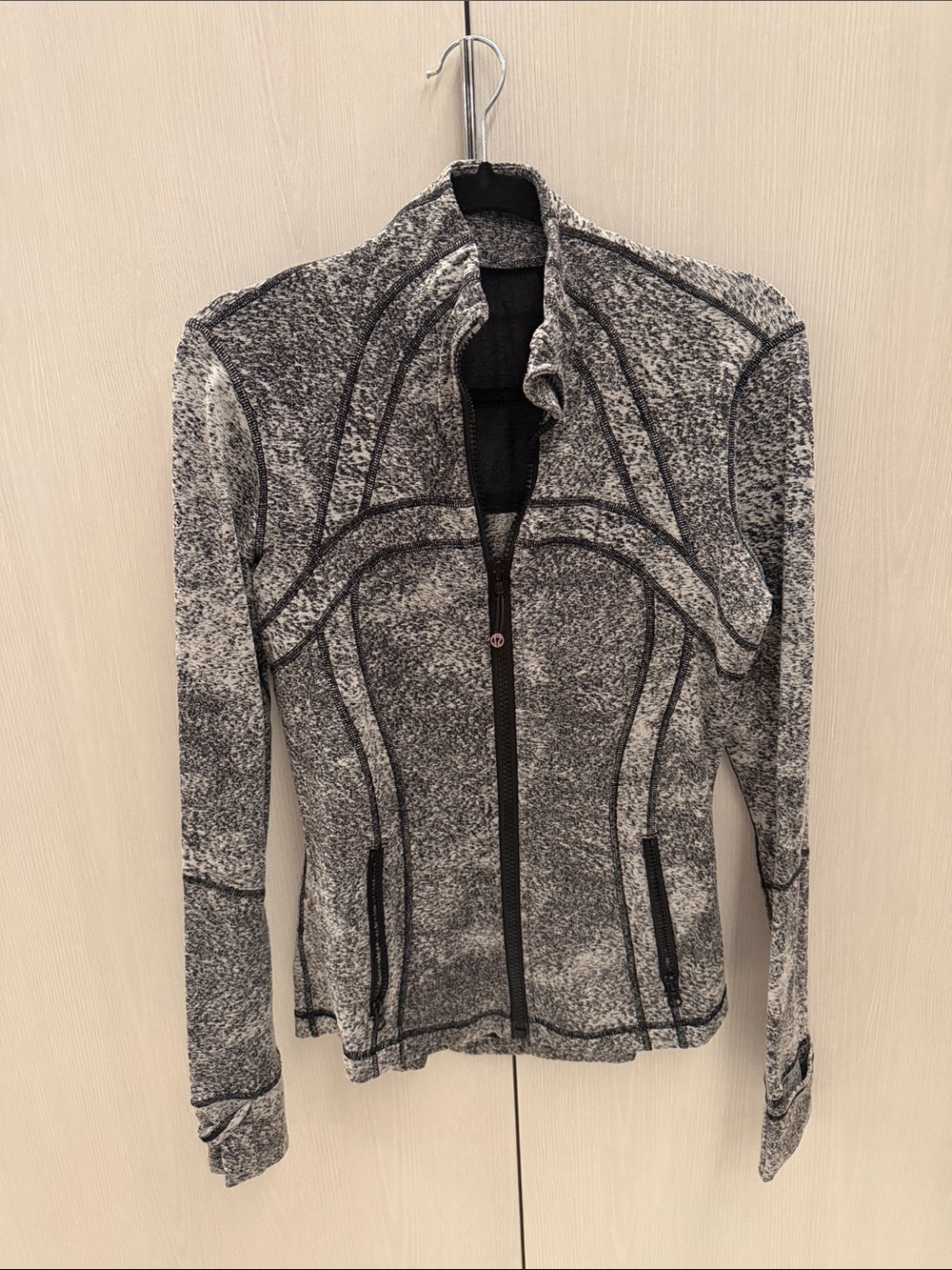 lululemon athletica Heathered Black & White Full-Zip Bomber Jacket